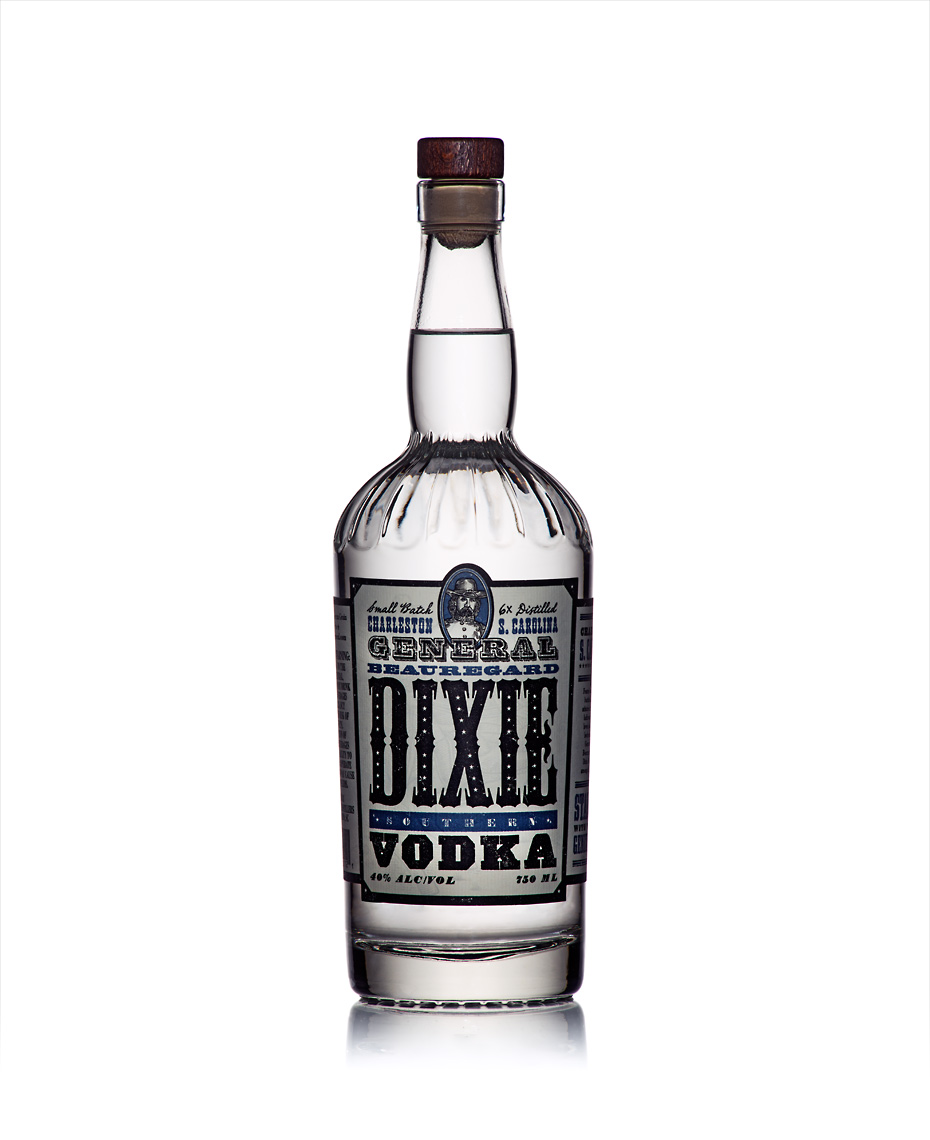 vodka bottle on white background