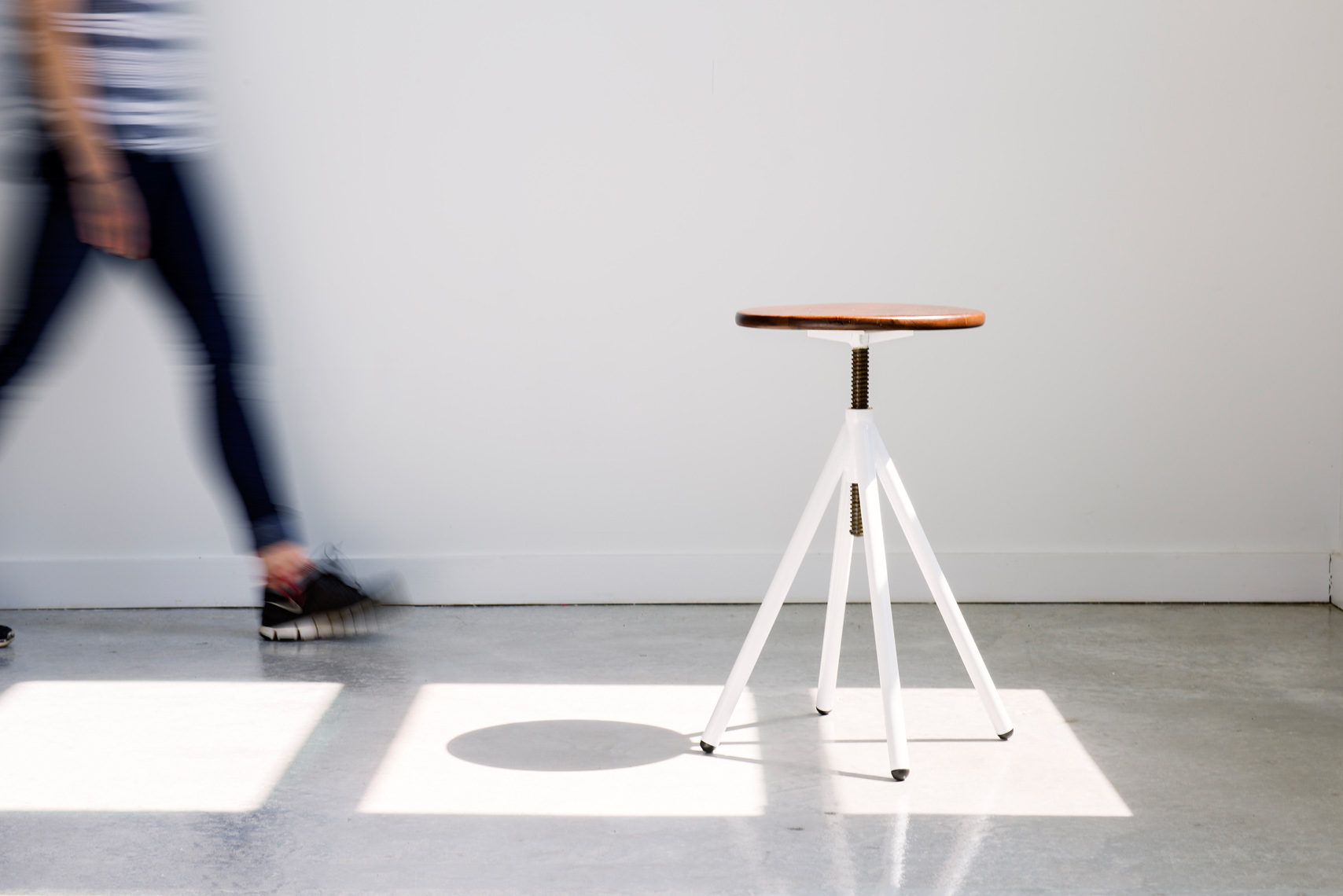 one modern stool in interior