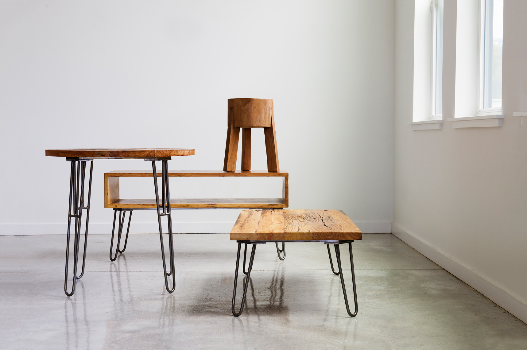 group of three tables on location