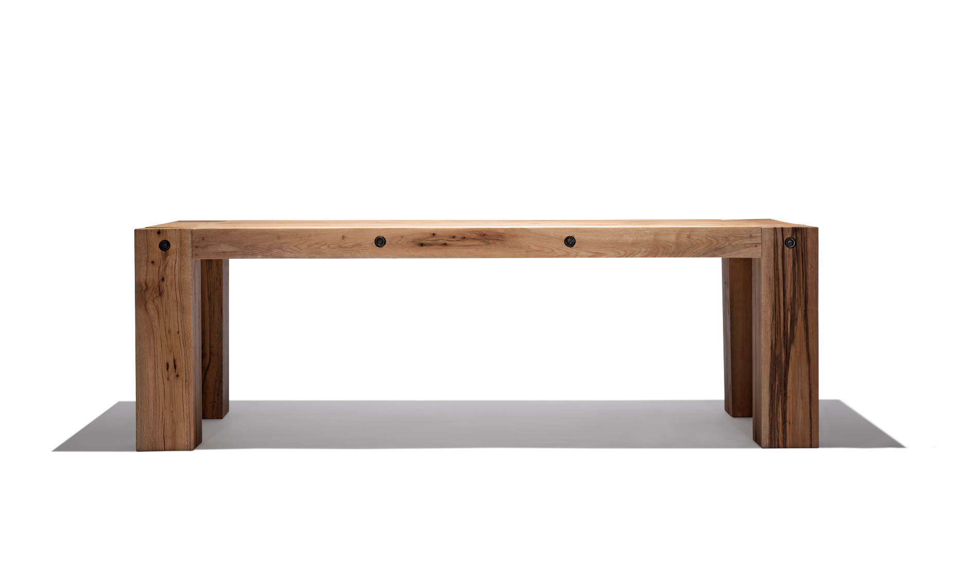 Big modern wood dining table product shot
