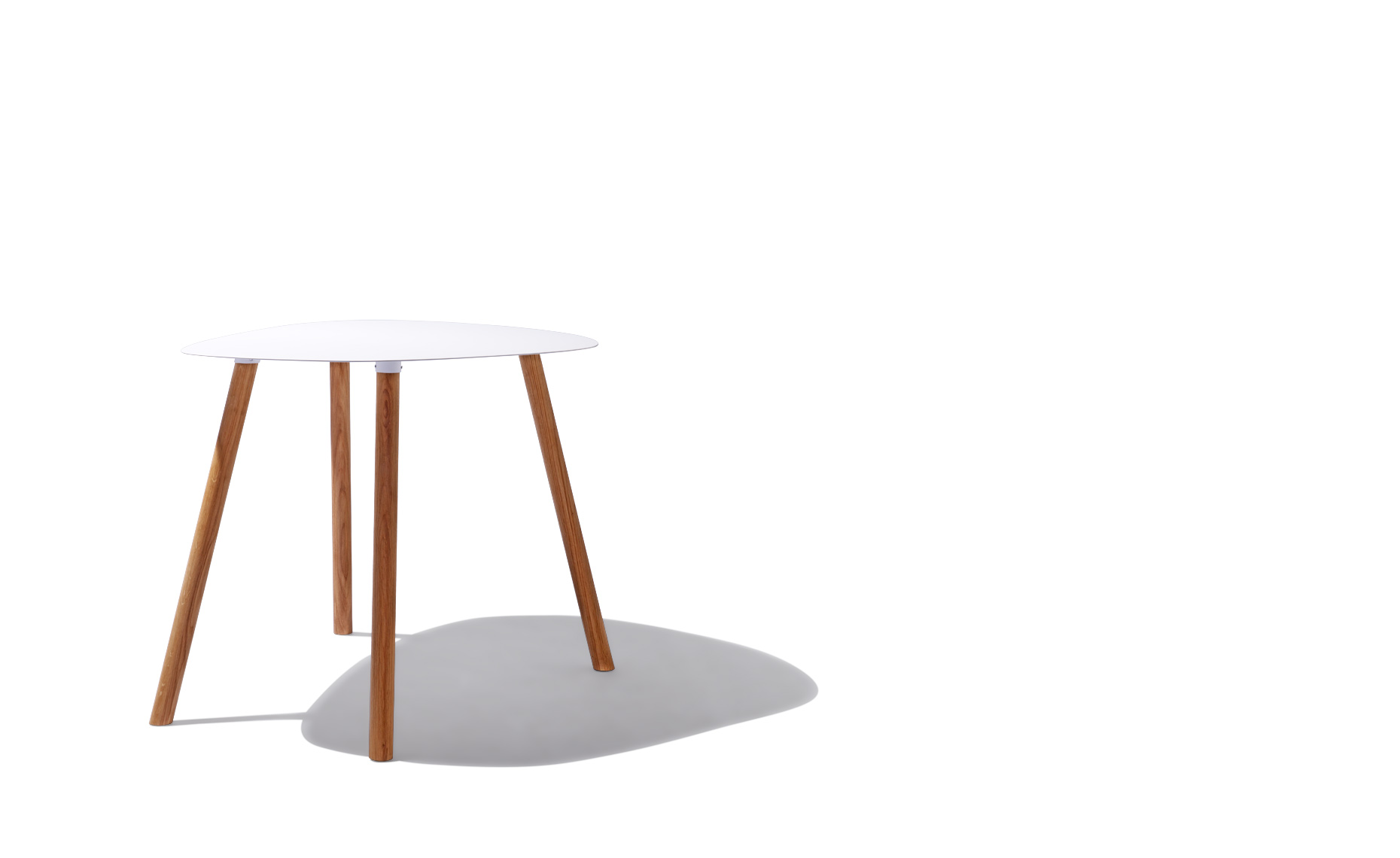 modern white table with wood legs