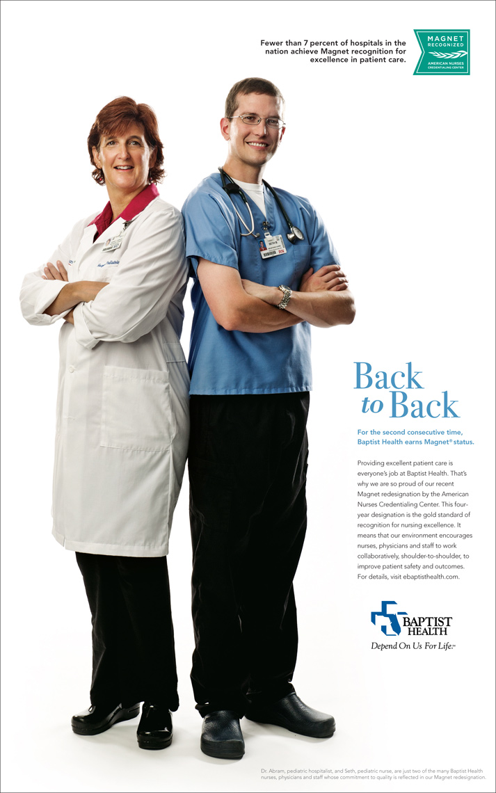 Editorial, Advertising and Corporate Studio Location Photography Jacksonville, Florida Baptist Medical Campaign