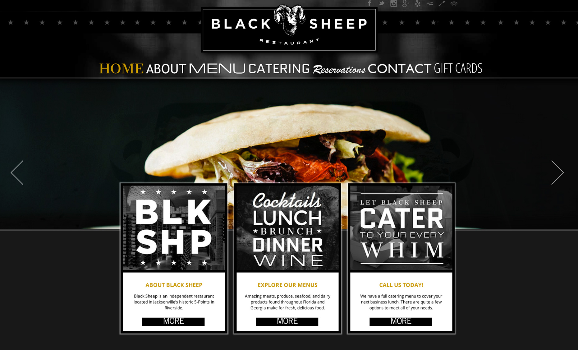Editorial, Advertising and Corporate Studio Location Photography Jacksonville, Florida Black Sheep Restaurant Website Photography