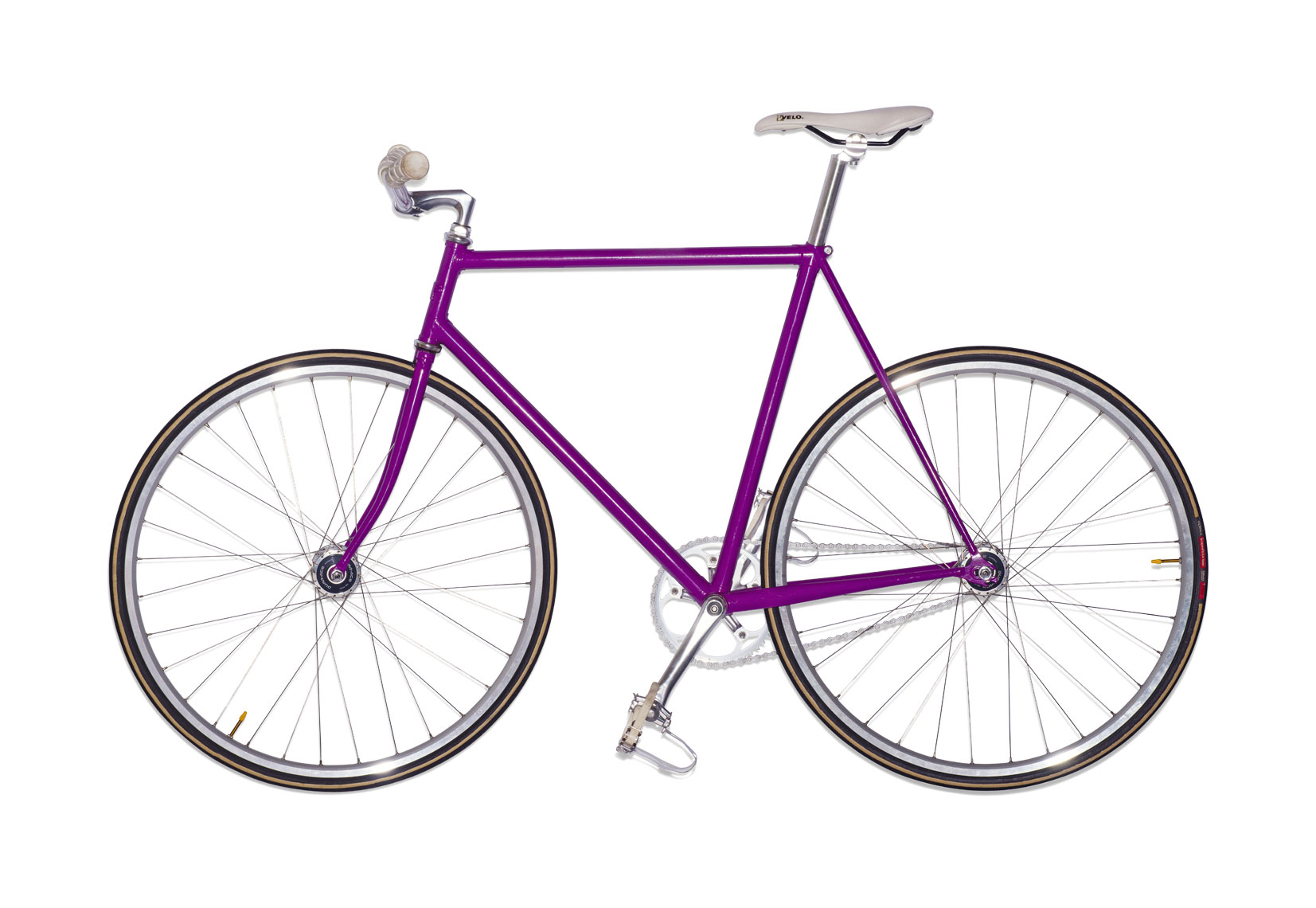 pink fixed gear bike on white background