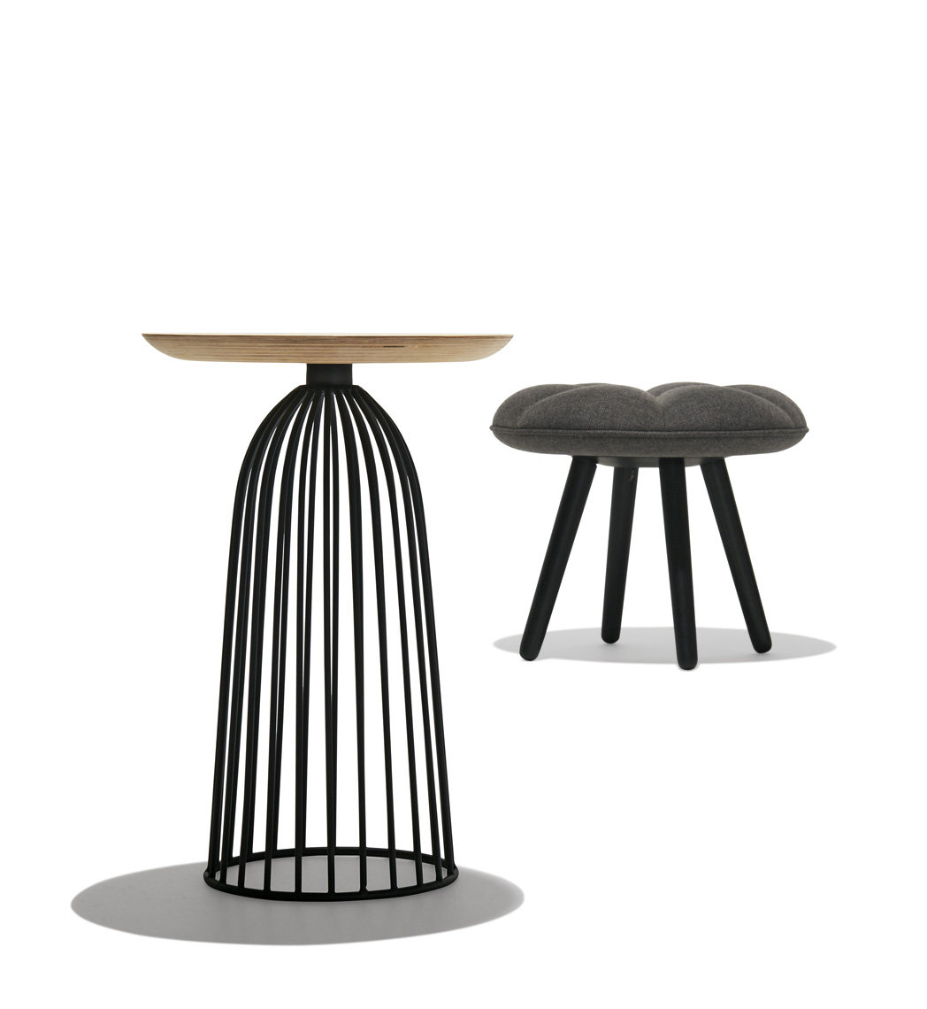 two black wire side tables