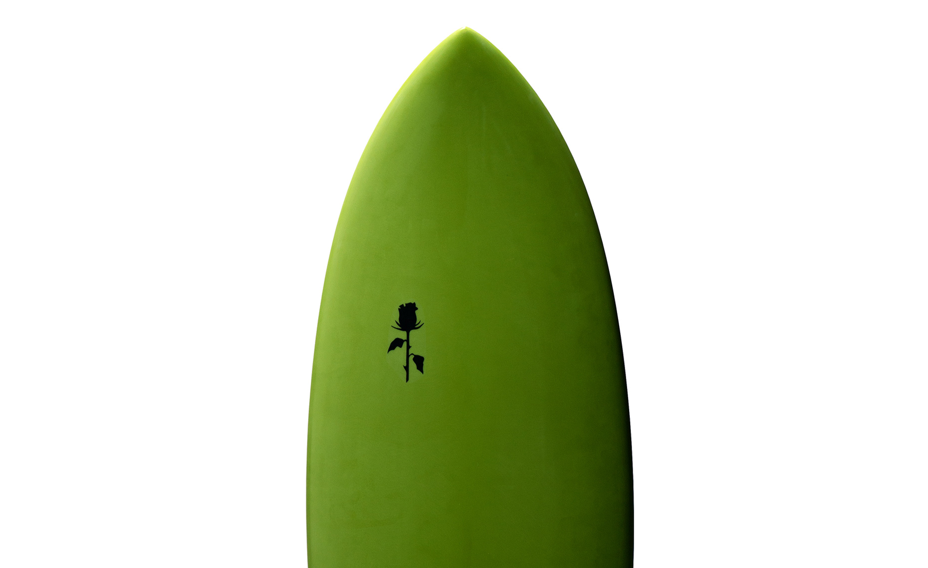 detail of green surfboard