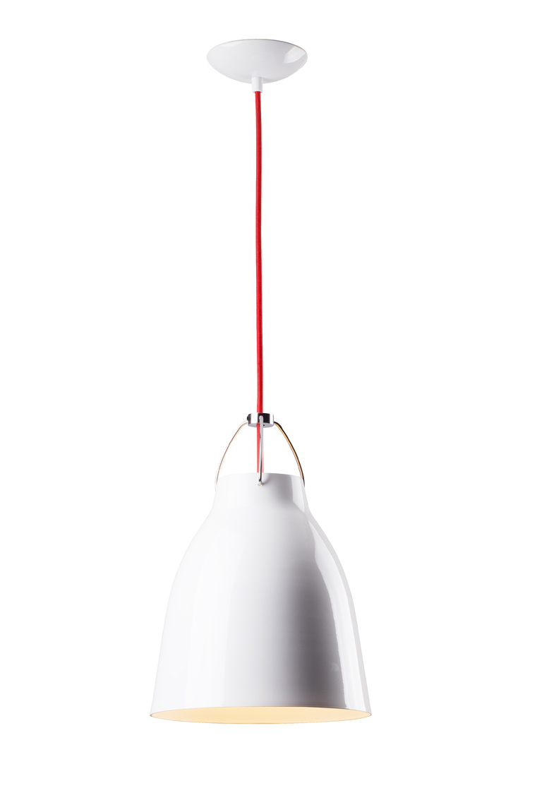 modern white pentant hanging from ceiling